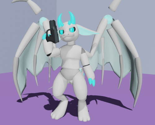 Dragon Holding A Gun
